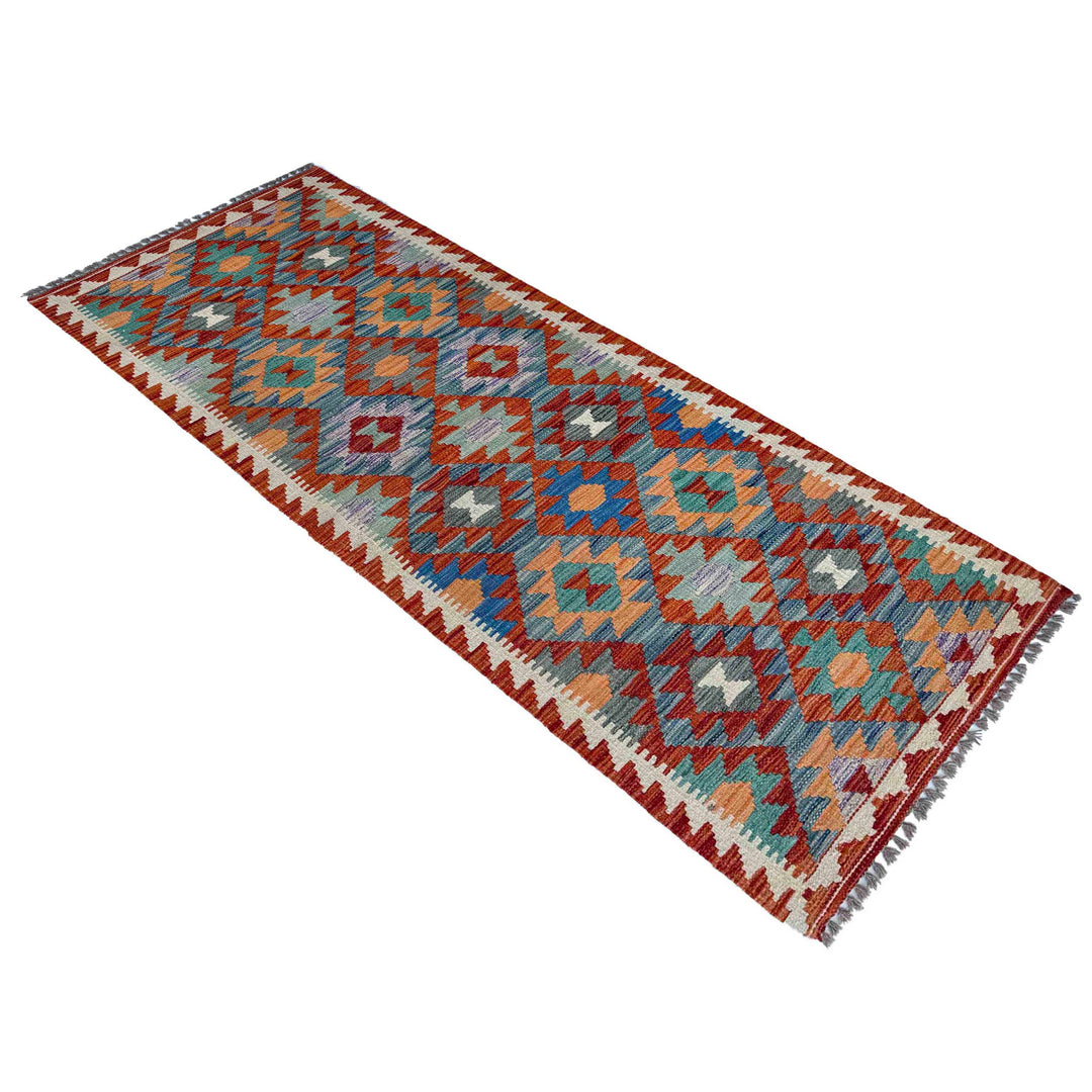 Afghan Vegetable Kilim Rug 2' 5" x 6' 5" Flat-Weave | No. AL95601