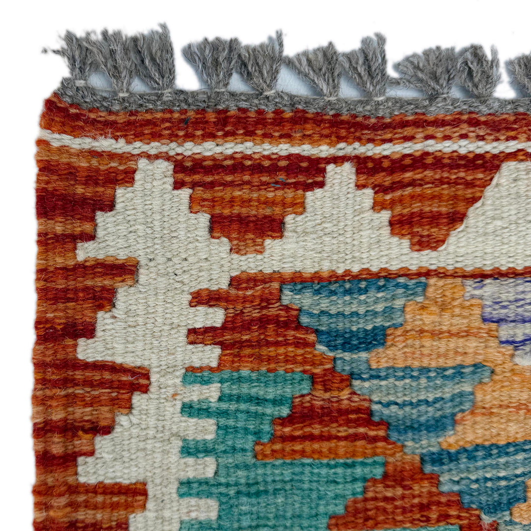 Afghan Vegetable Kilim Rug 2' 5" x 6' 5" Flat-Weave | No. AL95601