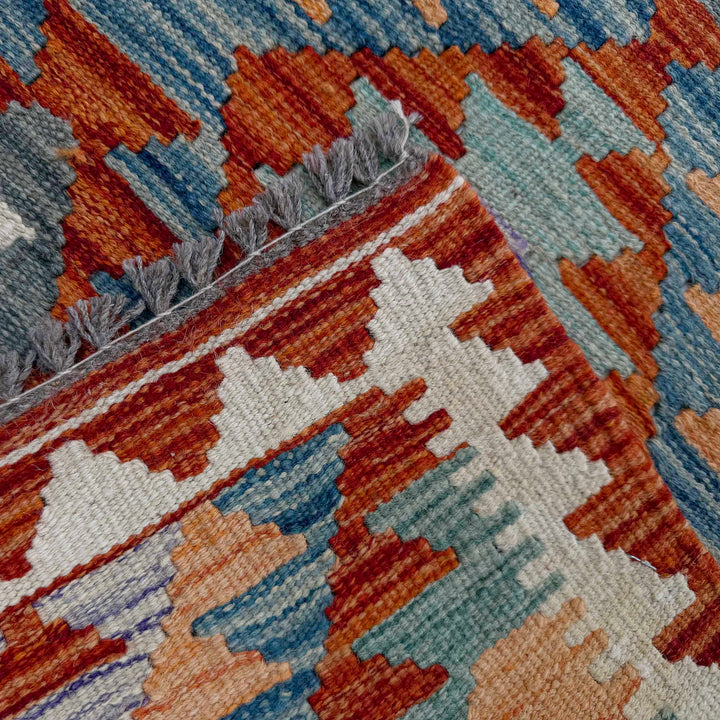 Afghan Vegetable Kilim Rug 2' 5" x 6' 5" Flat-Weave | No. AL95601