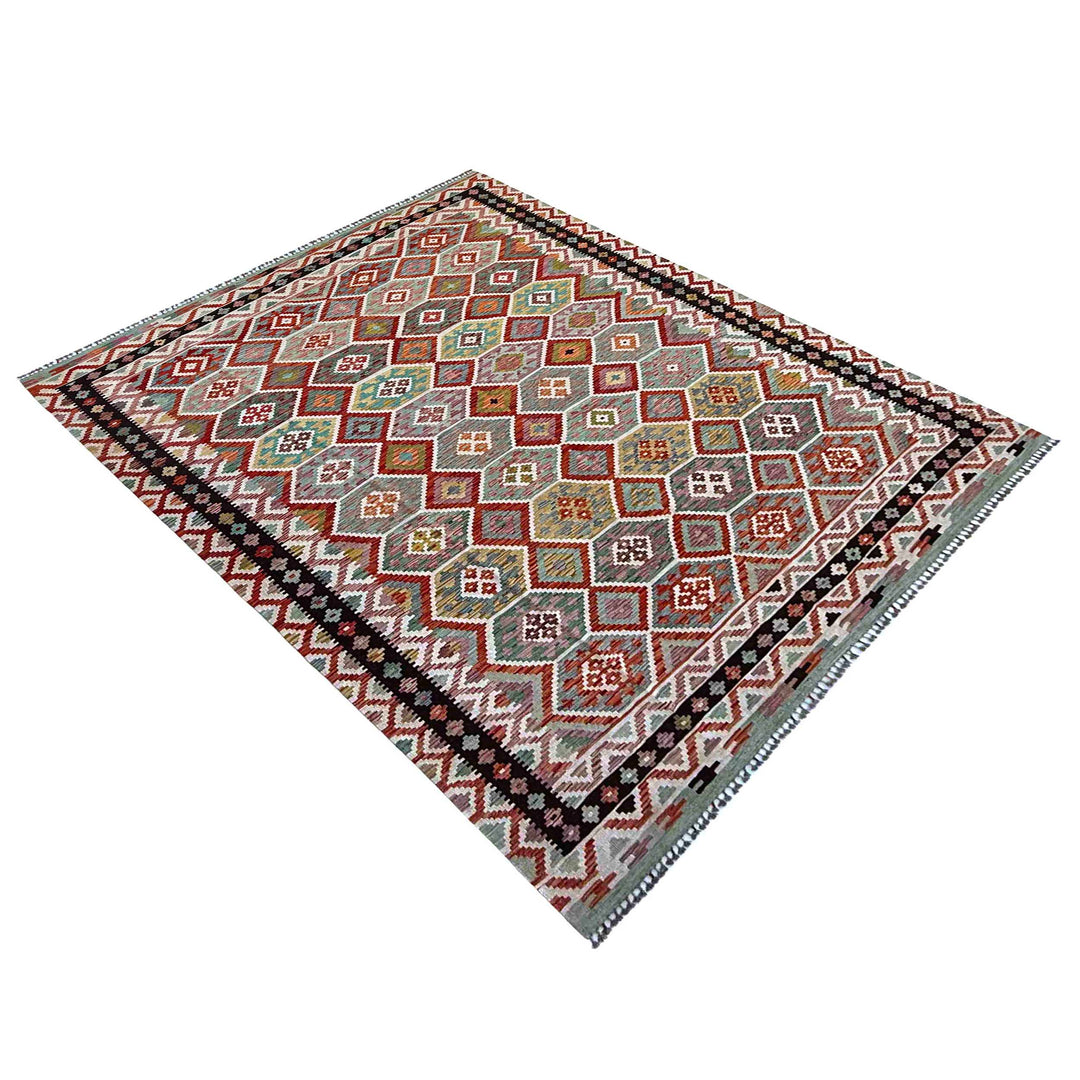 Afghan Vegetable Kilim Rug 8' 5" x 11' 5" Flat-Weave view
