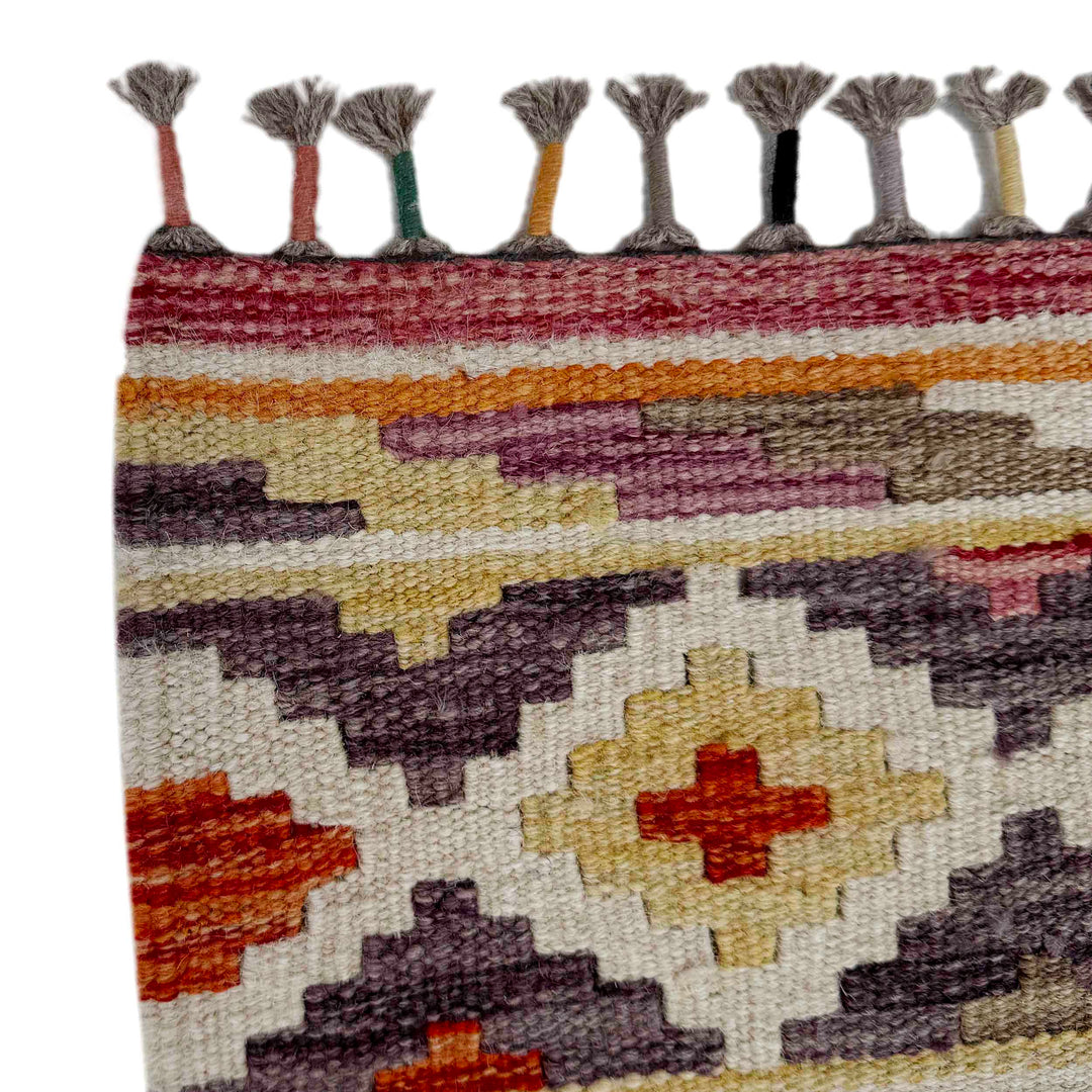 Afghan Vegetable Kilim Rug 2' 9" x 8' 1" Flat-Weave | No. AL37617