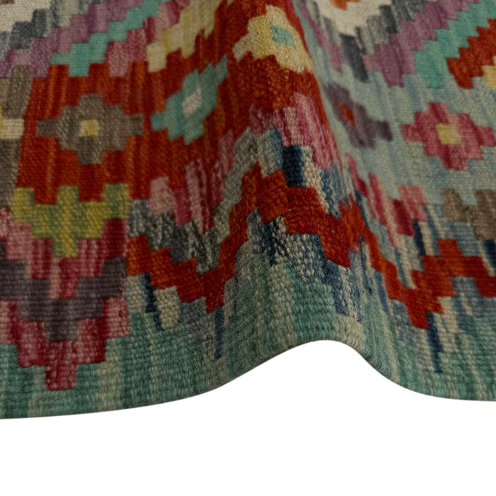 Afghan Vegetable Kilim Rug 5' 0" x 6' 7" Flat-Weave | No. AL83568