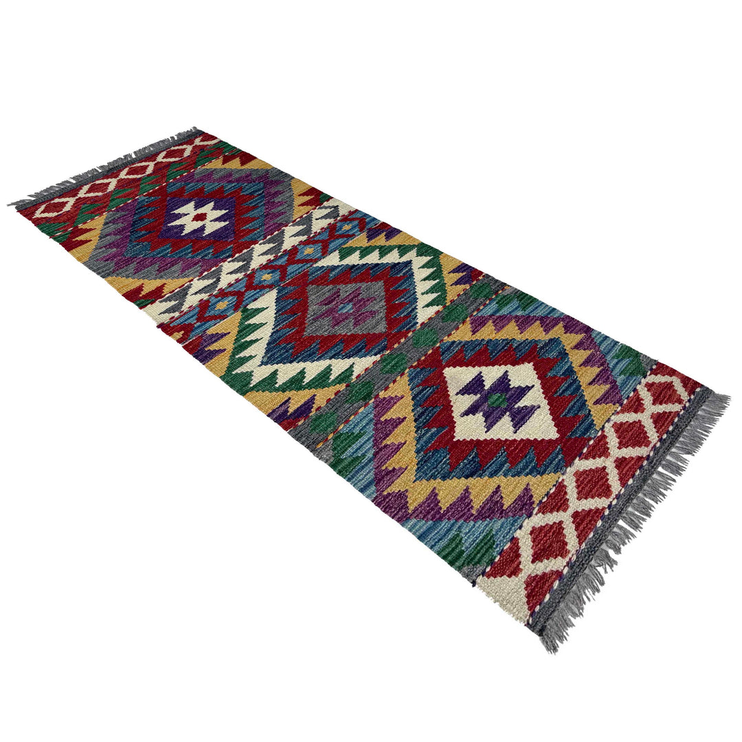 Afghan Vegetable Kilim Rug 1' 9" x 4' 8" Flat-Weave view