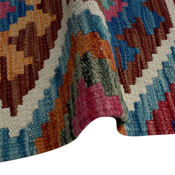 Afghan Vegetable Kilim Rug 1'7" x 5'2" Flat-Weave field
