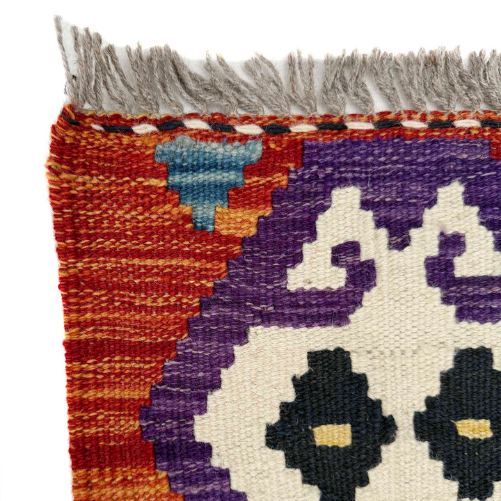 Afghan Vegetable Kilim Rug 1' 9" x 5' 7" Flat-Weave pattern
