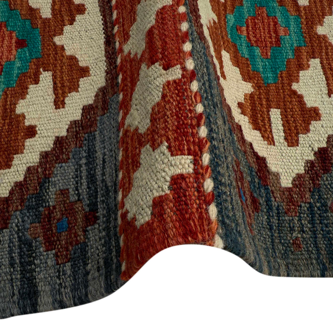 Afghan Vegetable Kilim Runner 1' 7" x 4' 11" Flat-Weave field