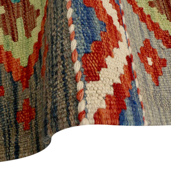 Afghan Vegetable Kilim Rug 1' 7" x 4' 9" Flat-Weave field