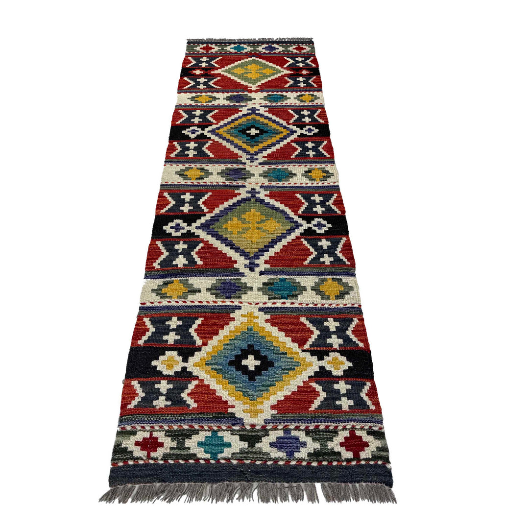 Afghan Vegetable Kilim Rug 1' 8" x 5' 3" Flat-Weave detail