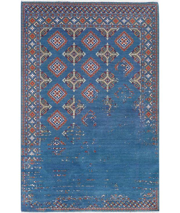 Ajrak Wool & Bamboo Silk Rug 3' 11" x 6' 0" - No. AT28375