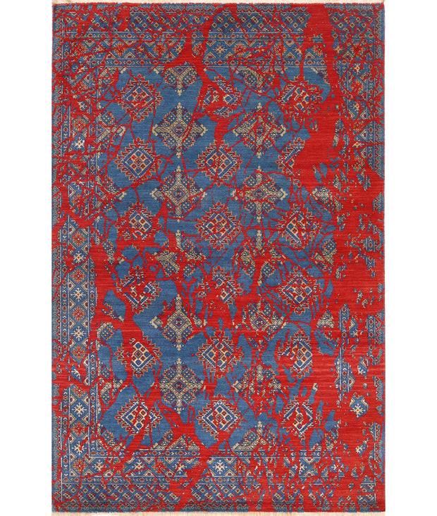 Ajrak Wool & Bamboo Silk Rug 4' 0" x 6' 0" - No. AT29222
