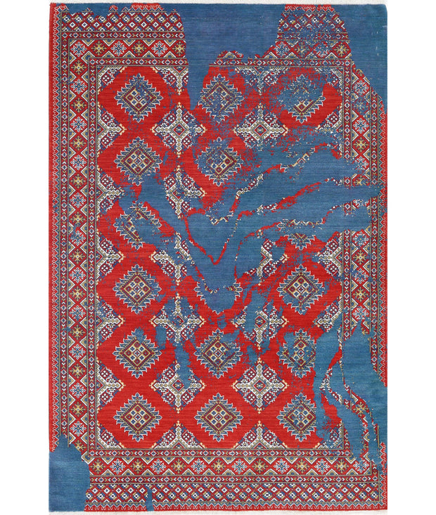 Ajrak Wool & Bamboo Silk Rug 3' 11" x 6' 1" - No. AT67499
