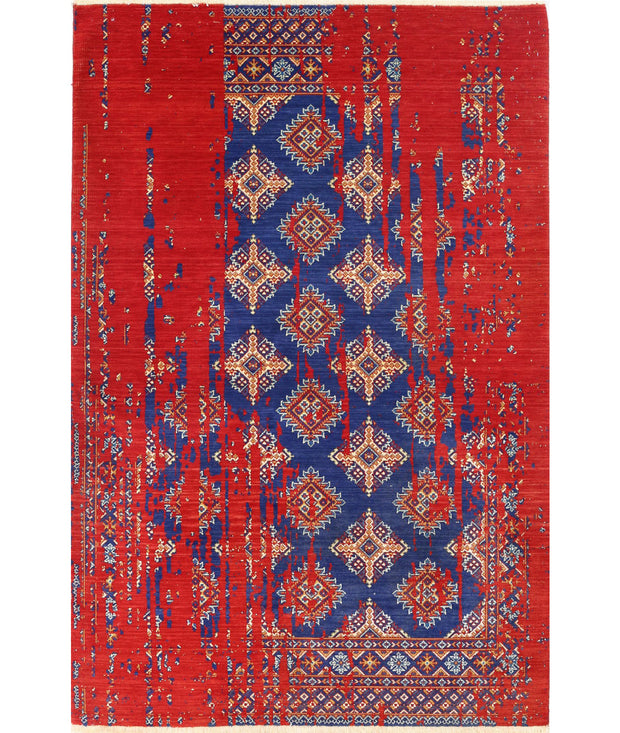 Ajrak Wool & Bamboo Silk Rug 3' 11" x 6' 0" - No. AT29380
