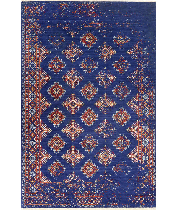 Ajrak Wool & Bamboo Silk Rug 4' 0" x 6' 0" - No. AT96934