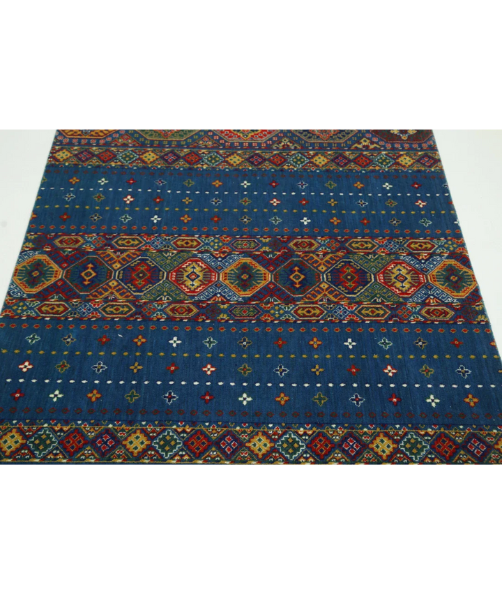 Blue Pakistani Oriental Rug 3' 10" x 6' 0" Hand-Knotted | No. AT24484