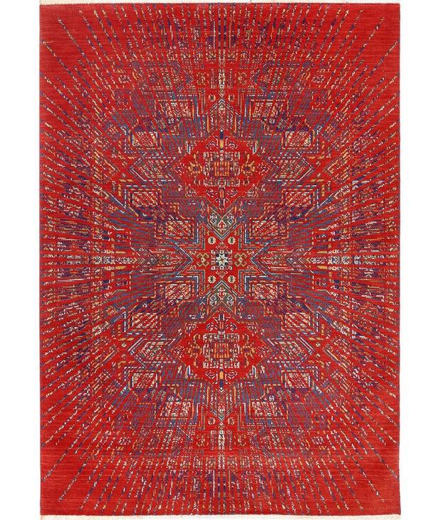 Gulshan Wool & Bamboo Silk Rug 4' 0" x 5' 9" - No. AT57103