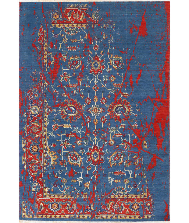 Gulshan Wool & Bamboo Silk Rug 4' 0" x 5' 9" - No. AT91391