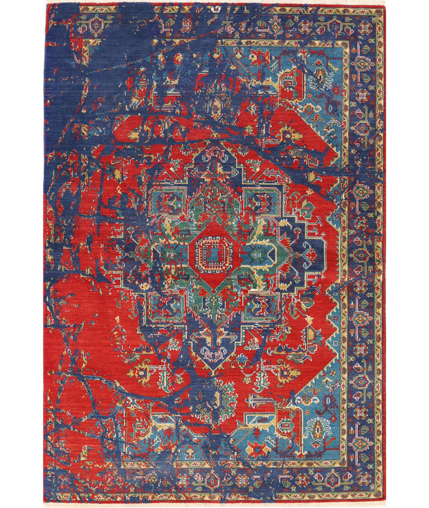Gulshan Wool & Bamboo Silk Rug 3' 11" x 5' 10" - No. AT49637