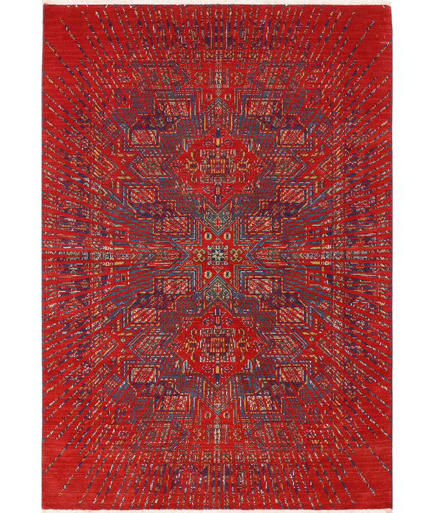 Gulshan Wool & Bamboo Silk Rug 4' 0" x 5' 9" - No. AT82782