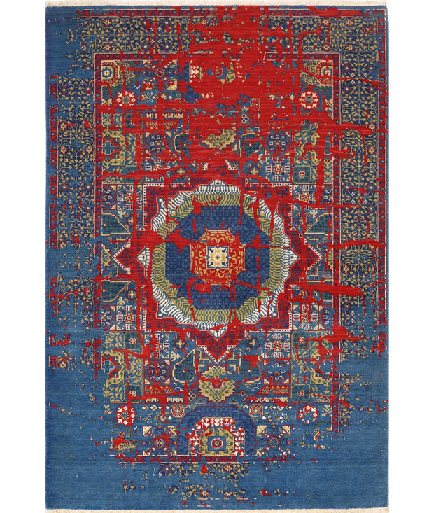 Gulshan Wool & Bamboo Silk Rug 3' 11" x 5' 10" - No. AT12164