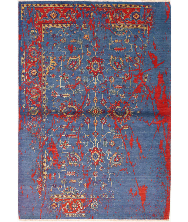Gulshan Wool & Bamboo Silk Rug 4' 0" x 5' 10" - No. AT26099