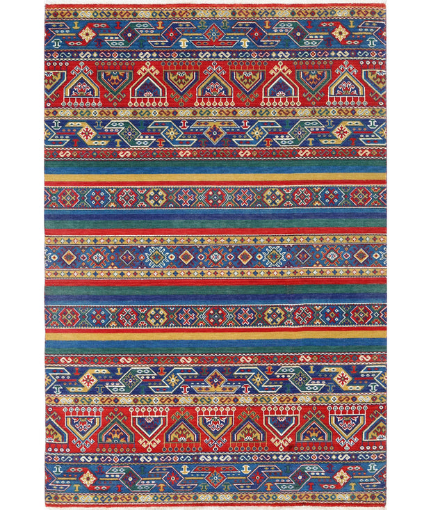 Gulshan Wool & Bamboo Silk Rug 4' 0" x 5' 10" - No. AT68069