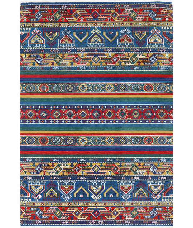 Gulshan Wool & Bamboo Silk Rug 4' 0" x 5' 10" - No. AT90215