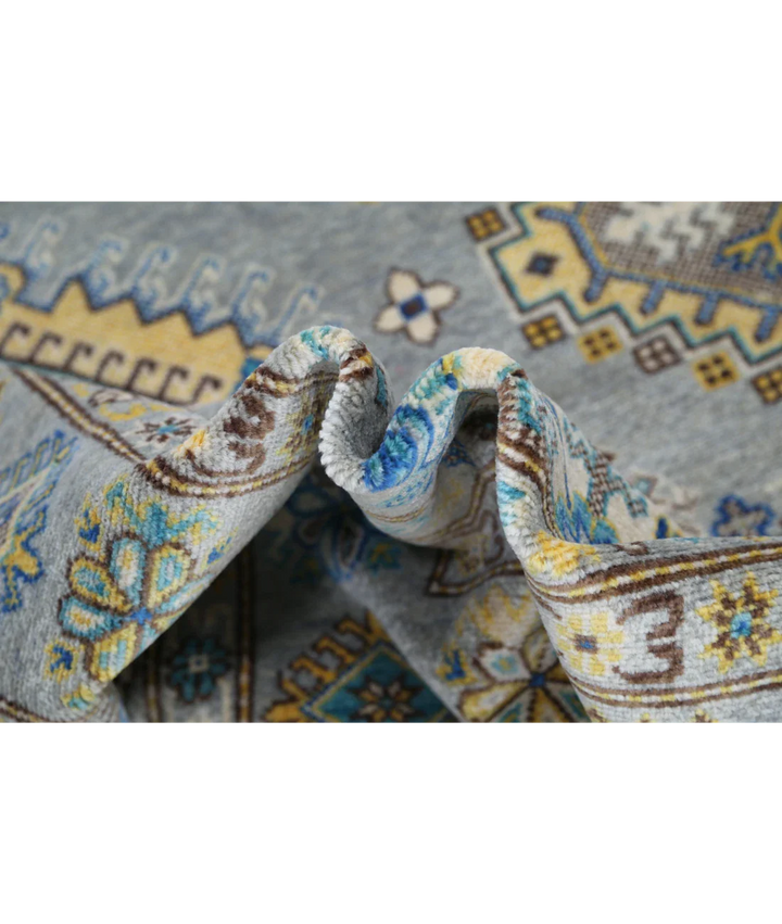 Grey Pakistani Kazak Rug 7' 9" x 9' 5" Hand-Knotted view