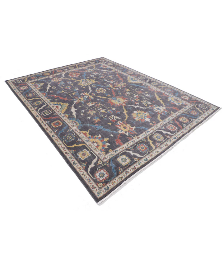 Brown Pakistani Oriental Rug 7' 11" x 9' 11" Hand-Knotted field