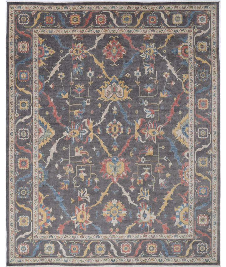 Brown Pakistani Oriental Rug 7' 11" x 9' 11" Hand-Knotted