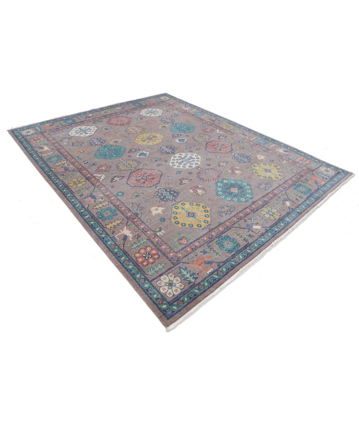 Brown Pakistani Oriental Rug 7' 11" x 10' 0" Hand-Knotted field
