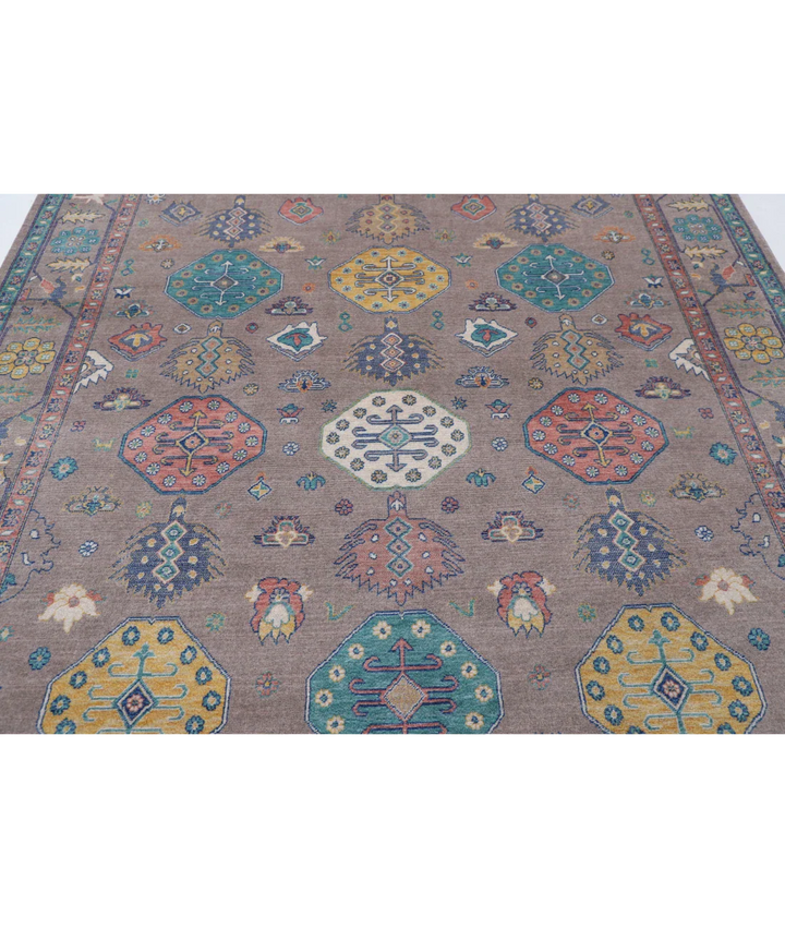 Brown Pakistani Oriental Rug 7' 11" x 10' 0" Hand-Knotted border