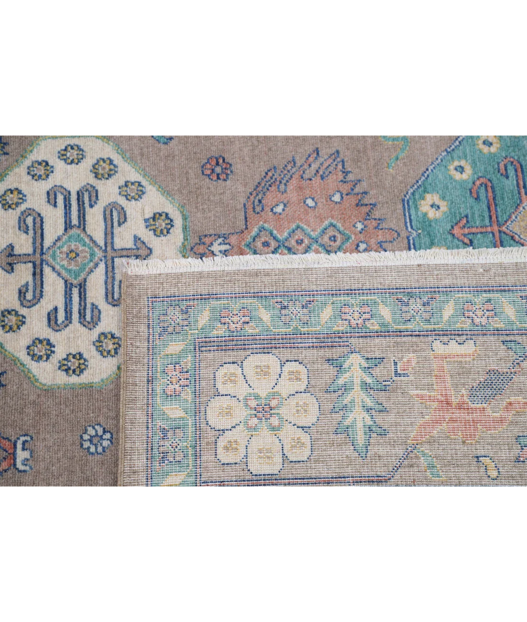 Brown Pakistani Oriental Rug 7' 11" x 10' 0" Hand-Knotted detail