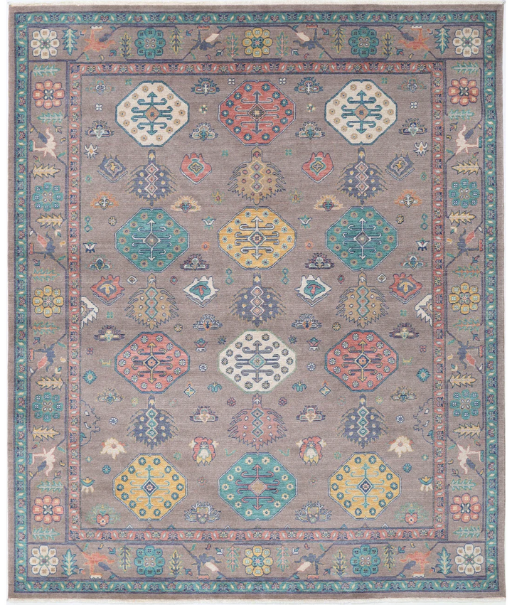 Brown Pakistani Oriental Rug 7' 11" x 10' 0" Hand-Knotted