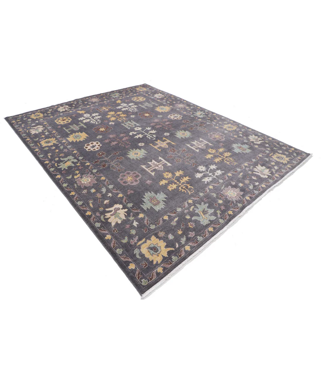 Brown Pakistani Oriental Rug 7' 11" x 10' 0" Hand-Knotted field