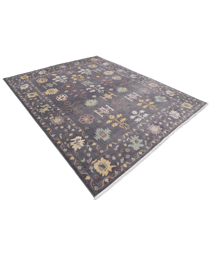Brown Pakistani Oriental Rug 7' 11" x 10' 0" Hand-Knotted field