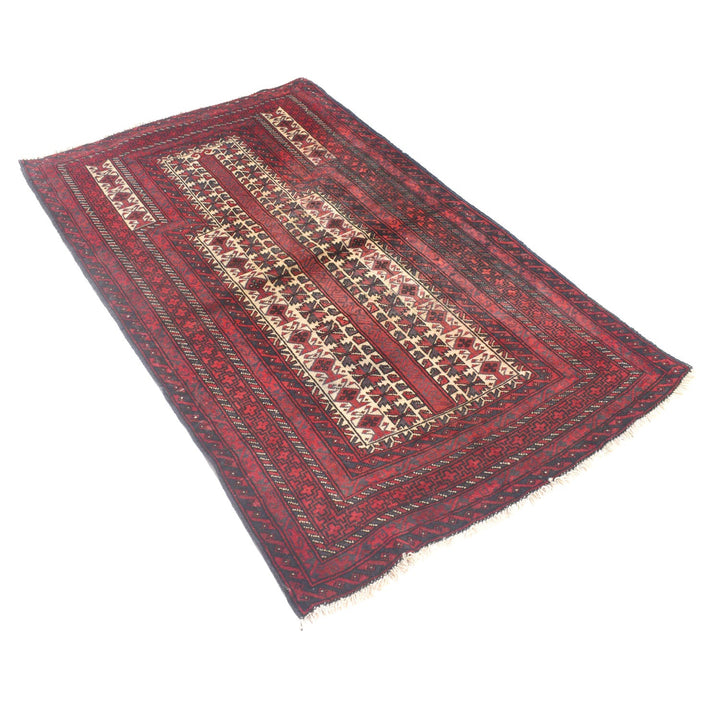 Afghan Prayer Rug 3' 2" x 5' 3" Hand-Knotted | No. AL20021
