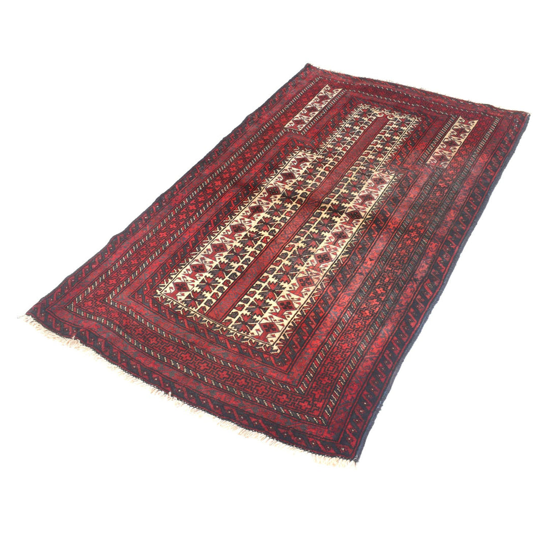 Afghan Prayer Rug 3' 2" x 5' 3" Hand-Knotted | No. AL20021