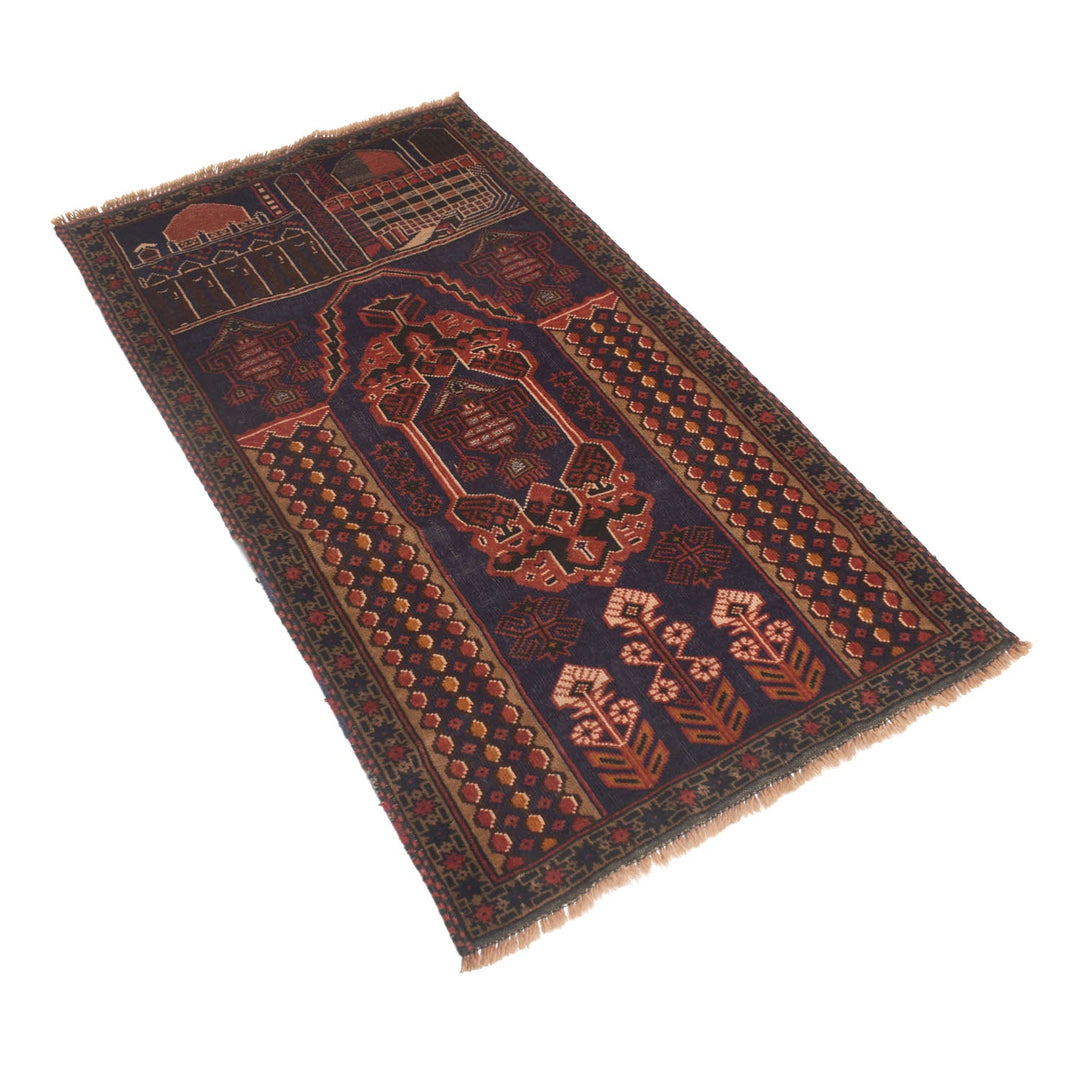 Afghan Prayer Rug 2' 8" x 4' 9" Hand-Knotted | No. AL75148