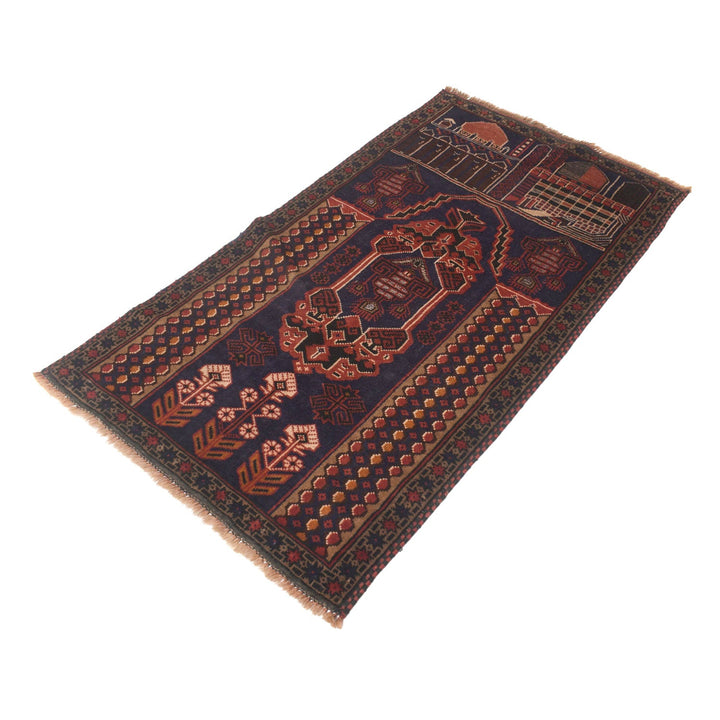 Afghan Prayer Rug 2' 8" x 4' 9" Hand-Knotted | No. AL75148
