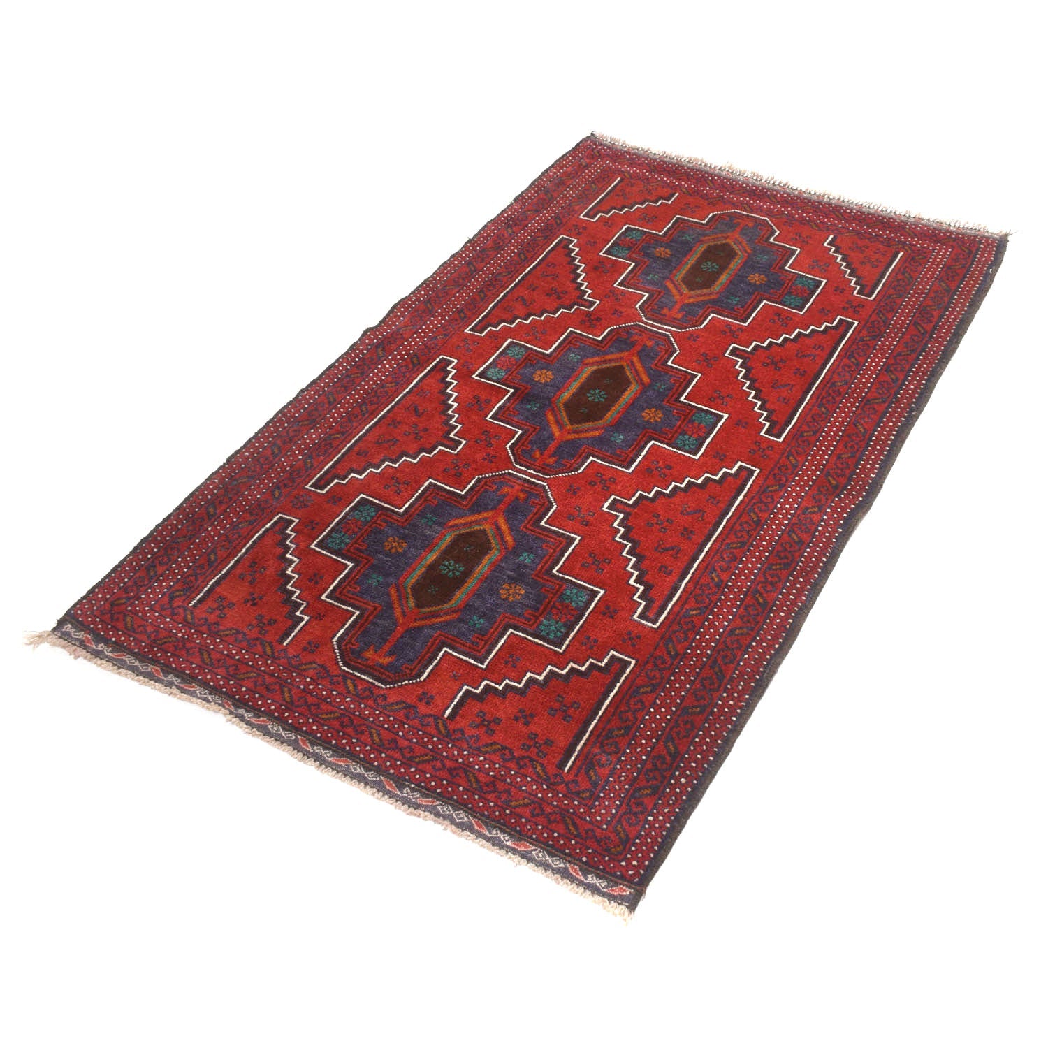 Red Afghan Baluchi Rug 3' 0