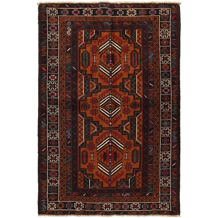 Brown Color Baluchi Rug 3' 10" x 5' 9" - No. AL94697