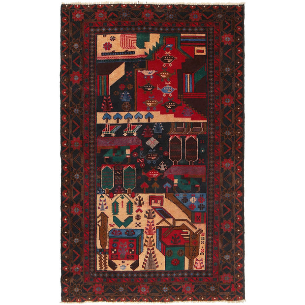Handmade Pictorial Carpet 3' 8" x 6' 1" - No. AL29663