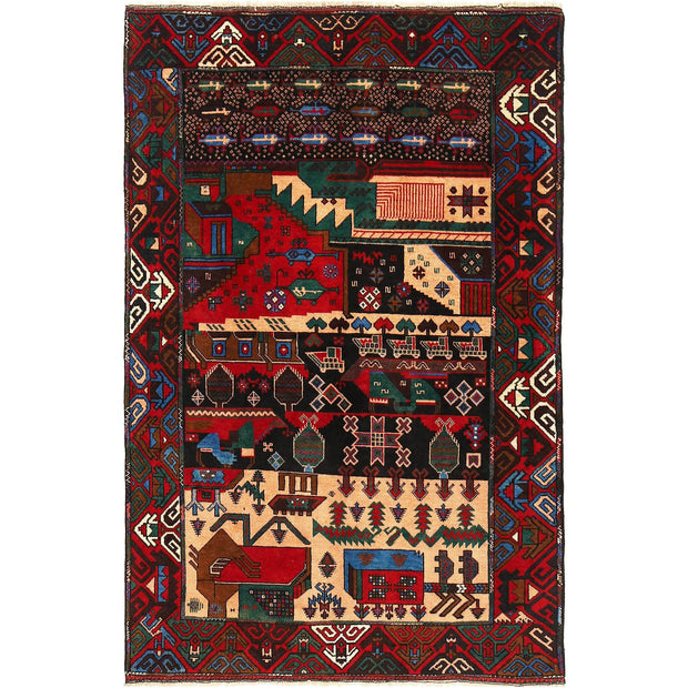 Handmade Pictorial Carpet 4' 1" x 6' 3" - No. AL20405