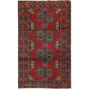 Red Color Baluchi Rug 3' 9" x 6' 4" - No. AL86281