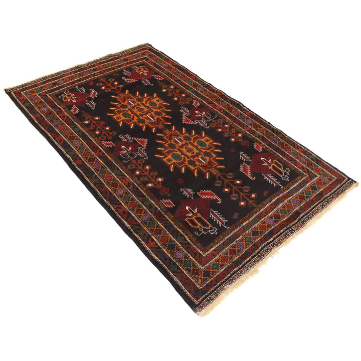 Afghan Baluchi Rug 3' 10" x 6' 2" Hand-Knotted view