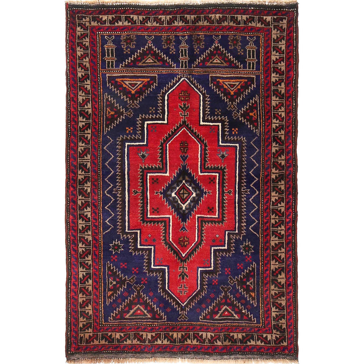 Afghan Prayer Rug 3' 0" x 4' 8" Hand-Knotted | No. AL40868