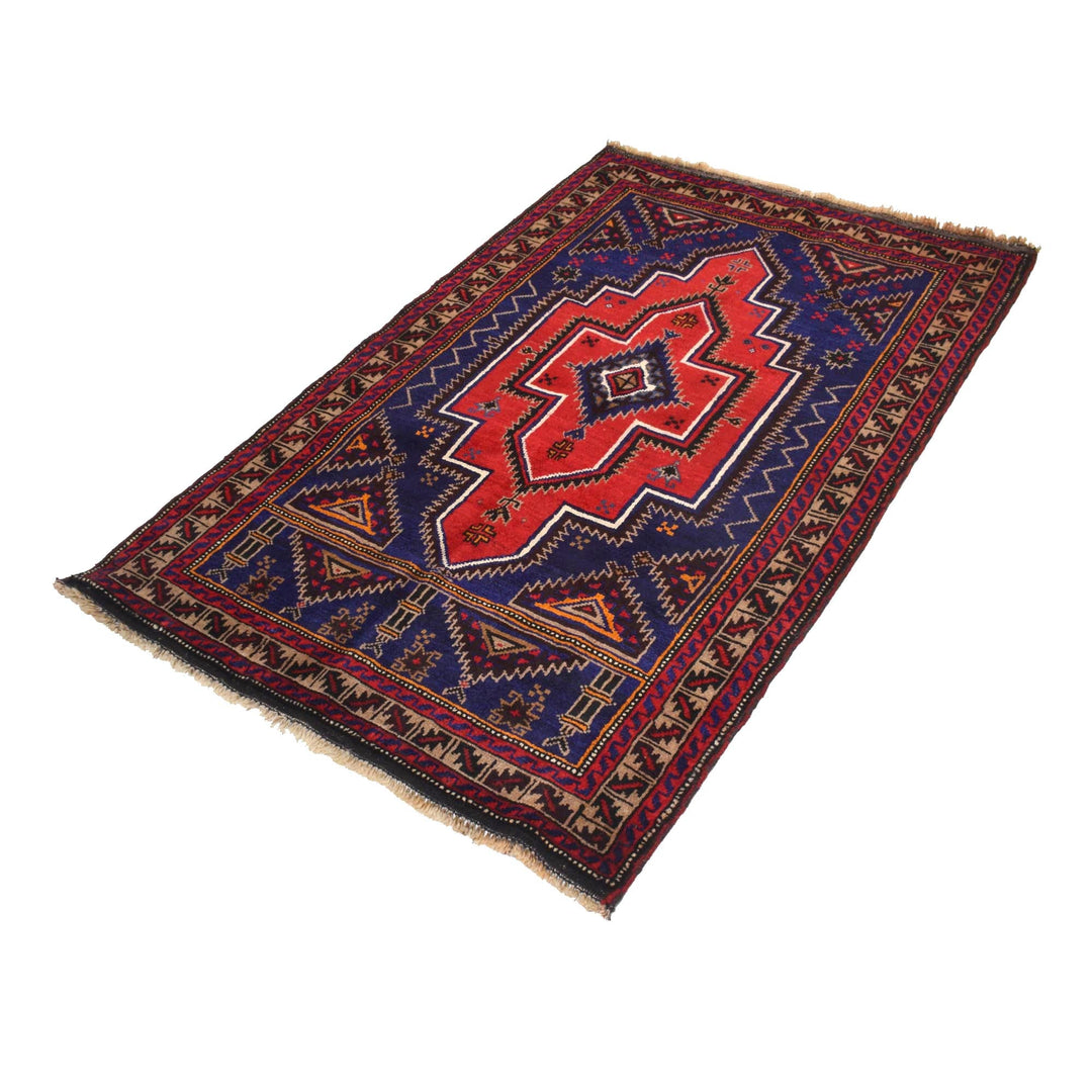 Afghan Prayer Rug 3' 0" x 4' 8" Hand-Knotted | No. AL40868