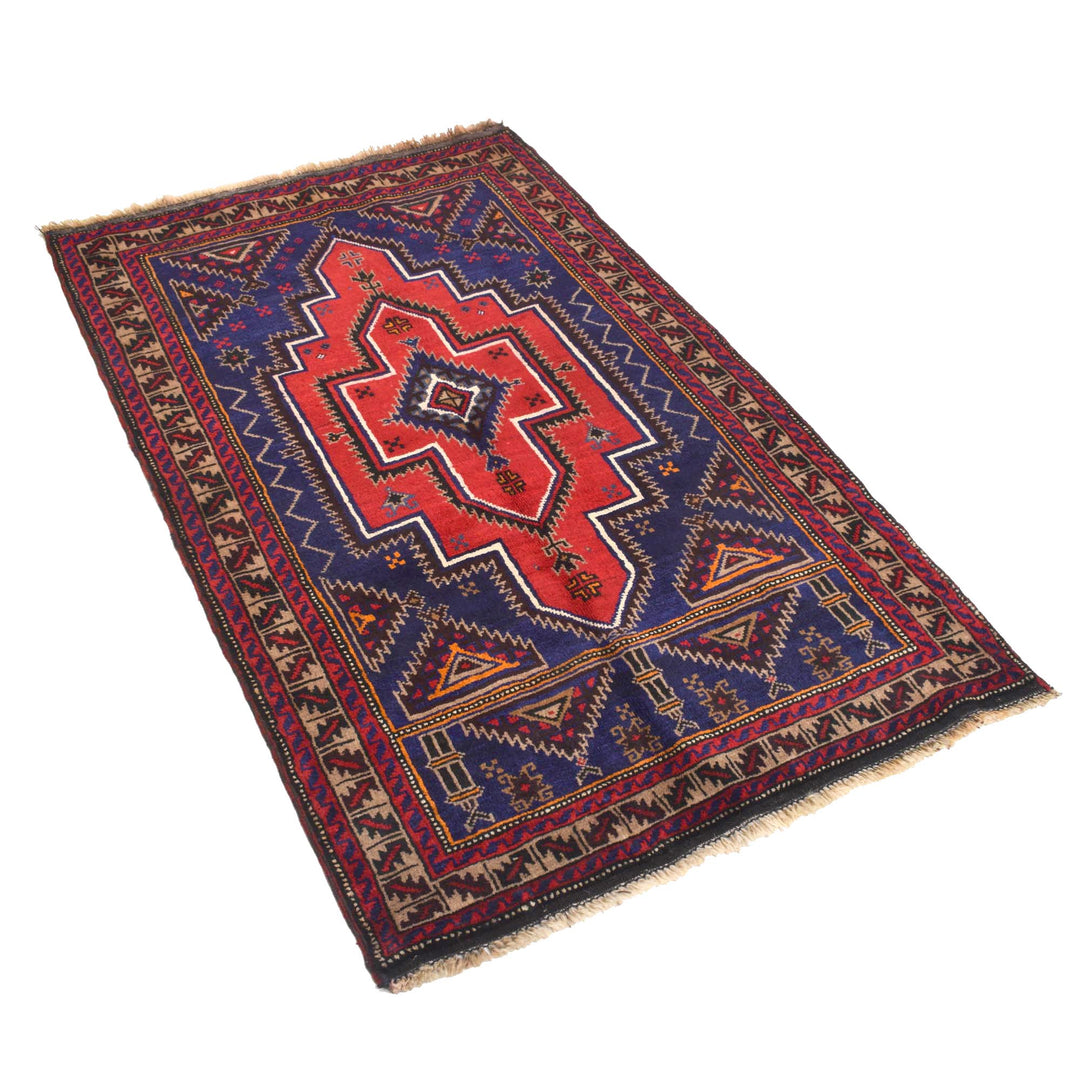 Afghan Prayer Rug 3' 0" x 4' 8" Hand-Knotted | No. AL40868