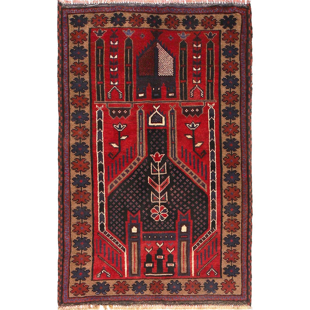 Hand Knotted Prayer Rug 3' 2" x 4' 7" - No. AL69932