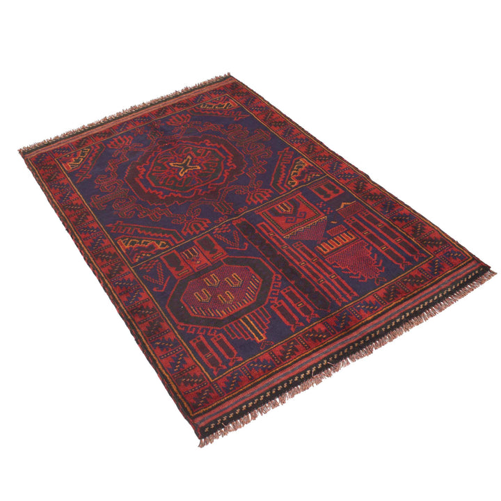Afghan Prayer Rug 3'2" x 4'9" Hand-Knotted | No. AL50164